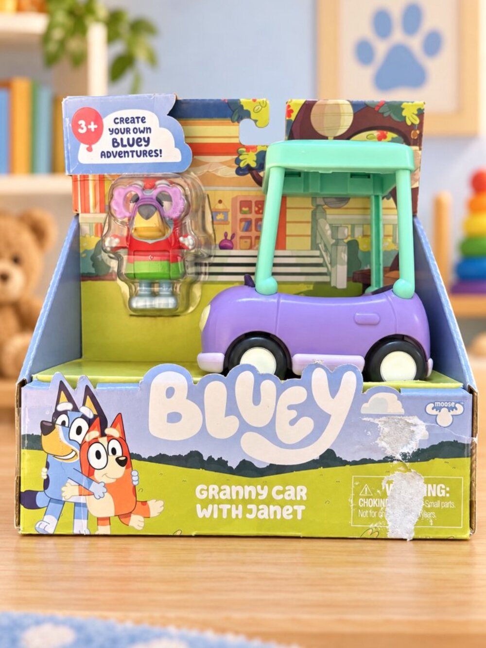 Bluey Granny Car with Janet Figure Vehicle Playset Moose Toys 18924 New